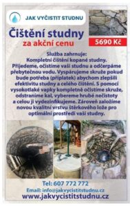 Cena čištění kopané studny.