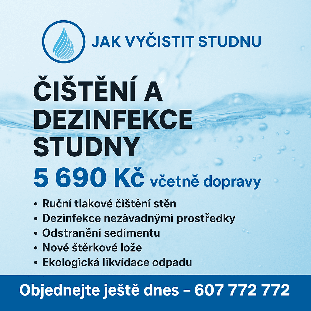 Čištění a dezinfekce studny za akční cenu.