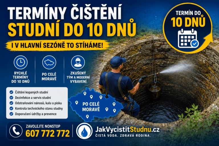 Termín čištění studní na ve Zlíně a na Moravě